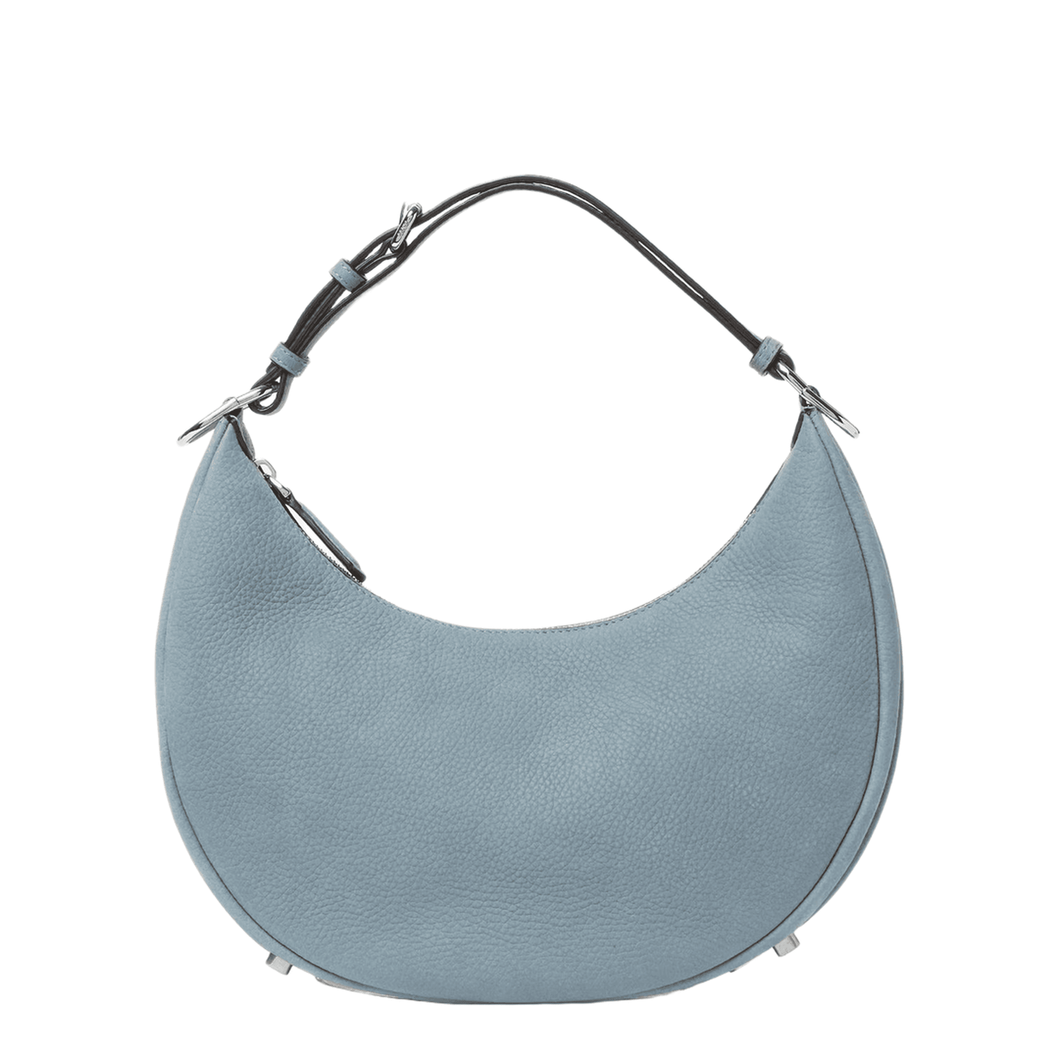 Fendi Fendigraphy Small Cuoio Romano Leather Shoulder Bag - Mercury Blue