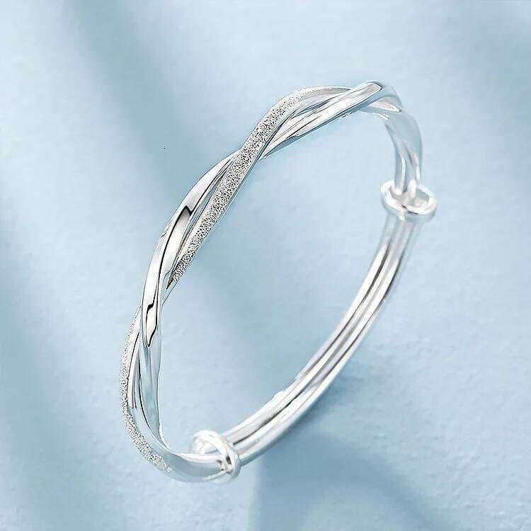 925 sterling silver original pretty weave bracelets Bangles for women fashion party wedding engagement jewelry Adjustable size H260128