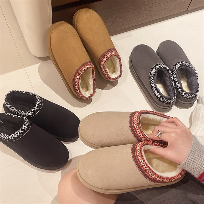 tasman slippers Mens and womens flat bottomed shallow mouth velvet cotton shoes
