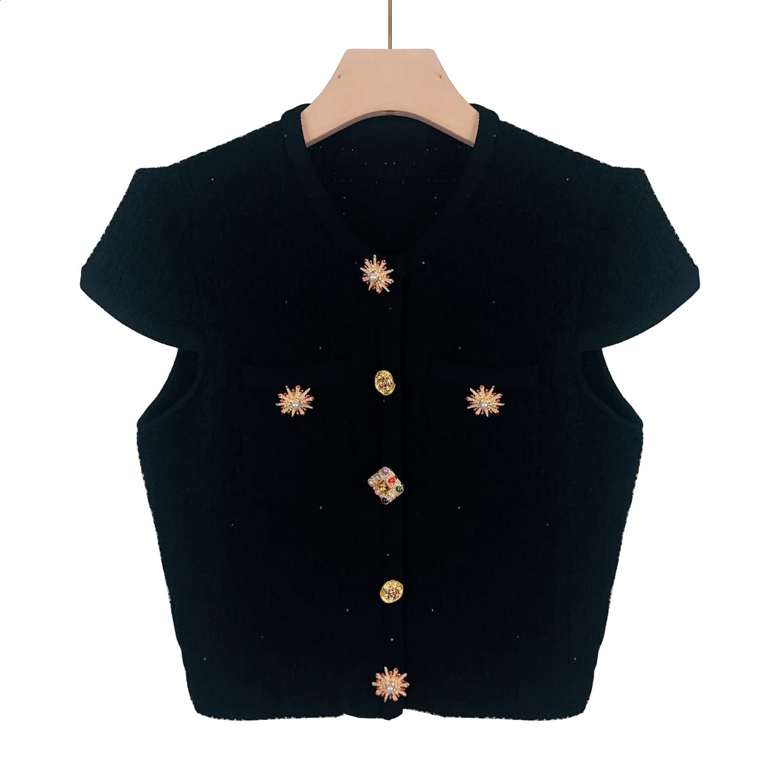 Designer's high-quality summer and autumn diamond knitted two-piece set women's sweater short skirt 2026