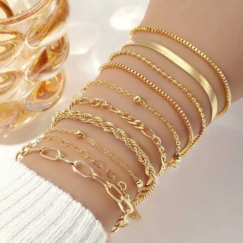 Cuban Chain Set for Women Gold Color Boho RetroThick Twist Trendy Quality Jewelry Gifts M251213