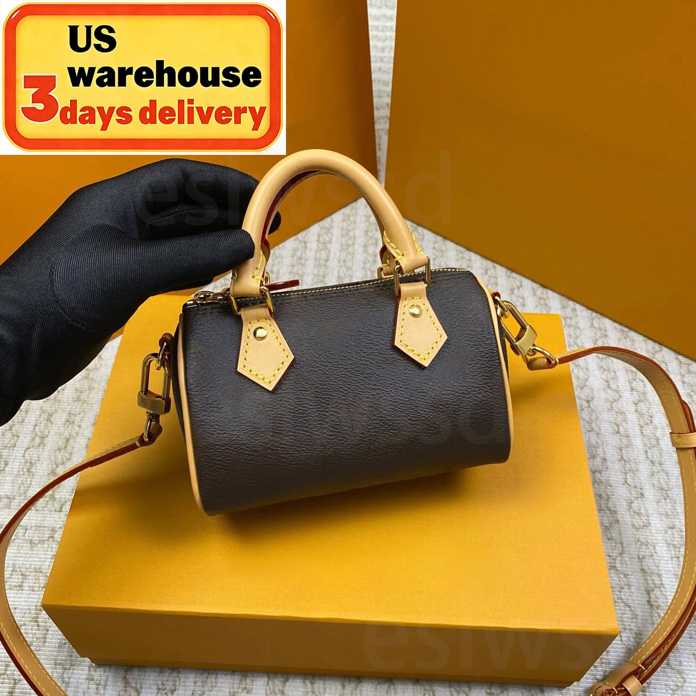 Designer bag Mini Nano Speddy bag 16cm Shoulder Bag Pillow case Luxury Women Leather Handbag Denim Crossbody bag Embossed Tote Purse Flower class