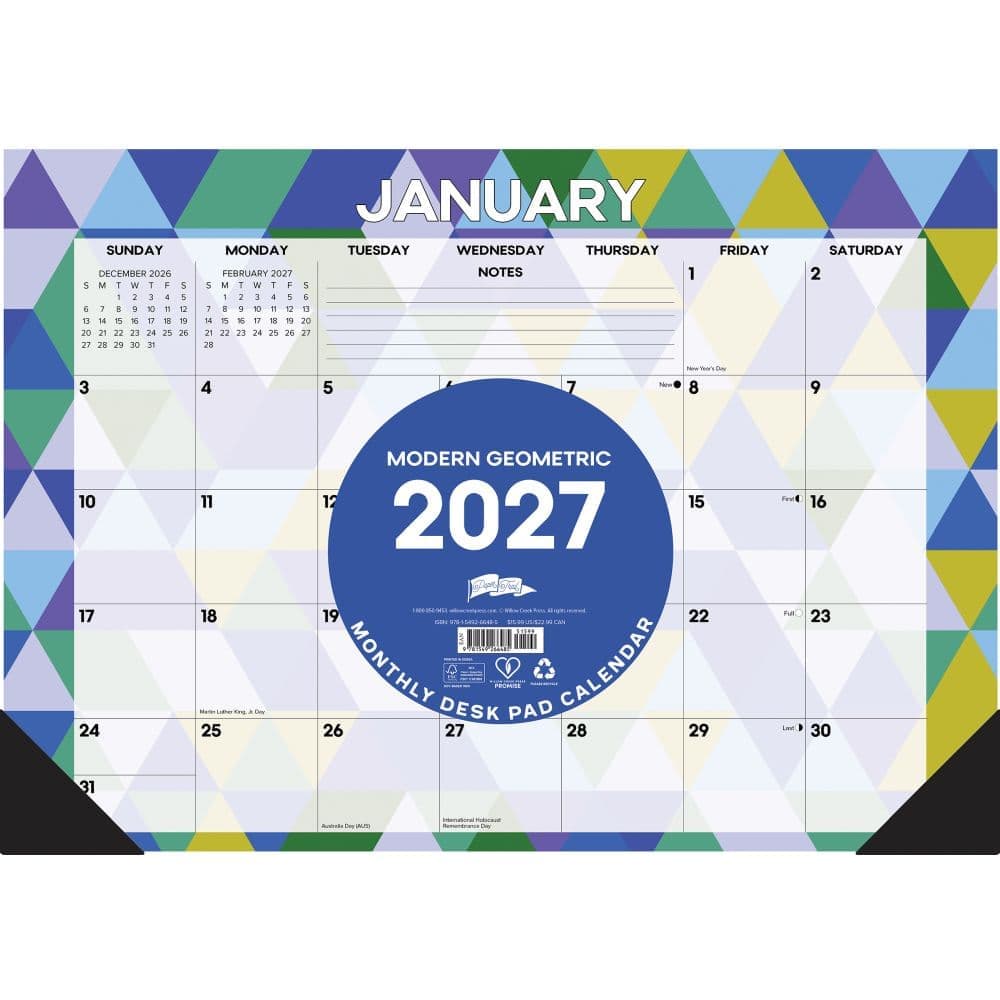 Mod Geometric 17x12 2027 Desk Pad