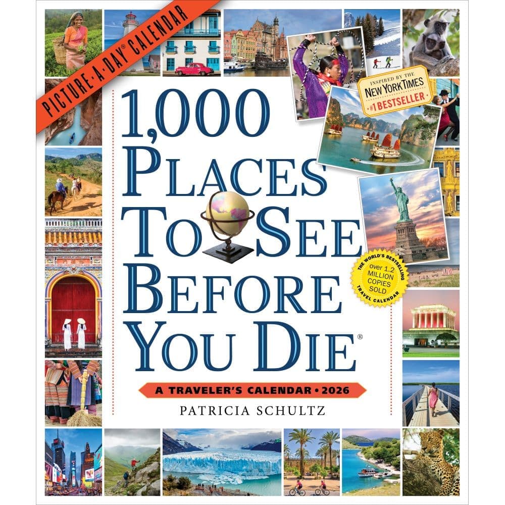 1000 Places To See 2026 Wall Calendar
