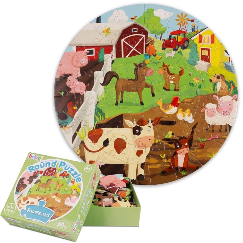 Farmyard 60 Piece Round Puzzle