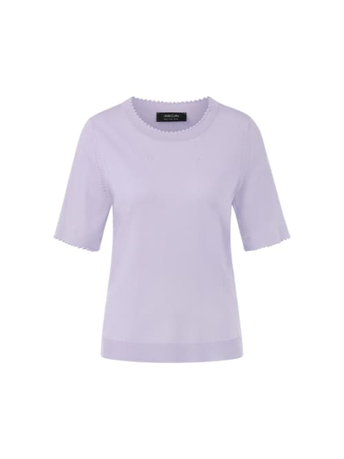 Marc Cain Openwork details short-sleeved jumper, violet, 36 (N2)