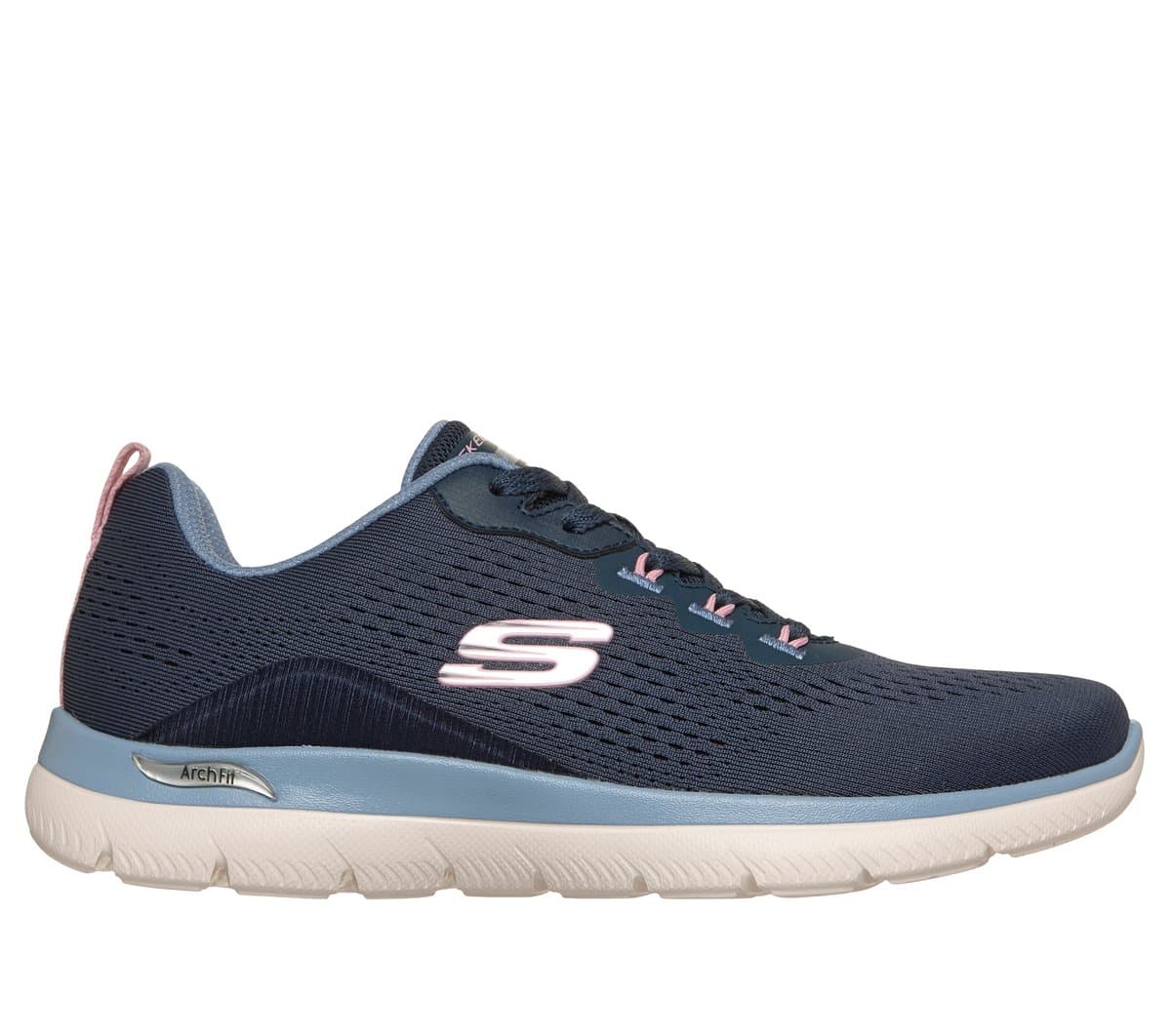 Skechers Damen Arch Fit Summits - Daily Flow Sneaker in Blue/Light Blue, Größe 35, Vegan, Waschmaschinenfest