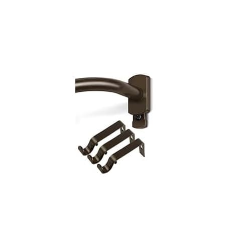 KAMANINA Bundle of 35 to 88 Inches Antique Bronze Wrap Around Curtain Rod and Antique Bronze Drapery Rod Brackets, Set of 3