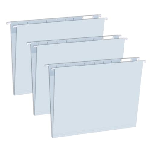 50pcs Blue Decorative Hanging File Folders,Filing Cabinet, Letter Size with 1/5-Cut Adjustable Tab Durable, 50 pcs Per Box,Cute,Color,Pastel
