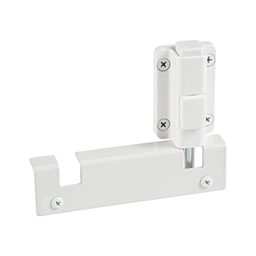 House Guard Sliding Glass Door Foot Lock, 2-Position Vent Lock, White | Keyless sliding glass door foot lock with 2-position vent control; secures
