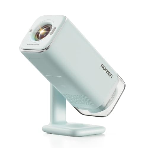 Aurzen BOOM Air Google TV Portable Projector with USB-C Powered, Green | Smart Projector with WiFi and Bluetooth, for Outdoor & Home Movie, 4K