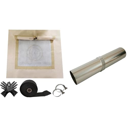 DANCHEL OUTDOOR 9.8ft 304 Stainless Steel Tent Stove Pipe with Canvas DIY Stove Jack Kit for Camping