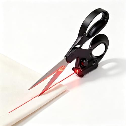 Laser Guided Scissors for Fabric Cutting with Cuts Straight Fast, Precision Craft Scissors for Straight Edge Cutting on Wrapping Paper, Ribbon, Fabric