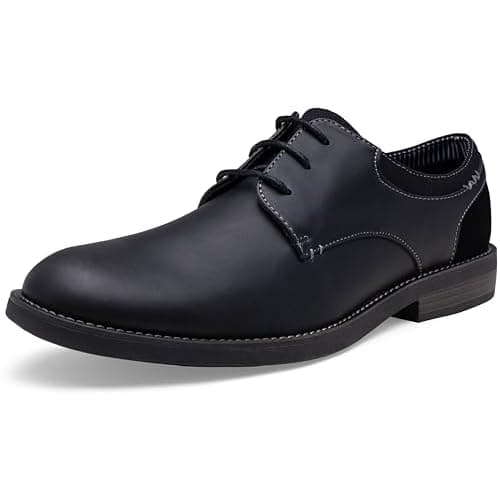 Jousen Men's Casual Dress Shoes Retro Oxfords Business Comfort Formal Shoes | Synthetic leather, anti-slip TPR sole, latex cushion insole, wide width