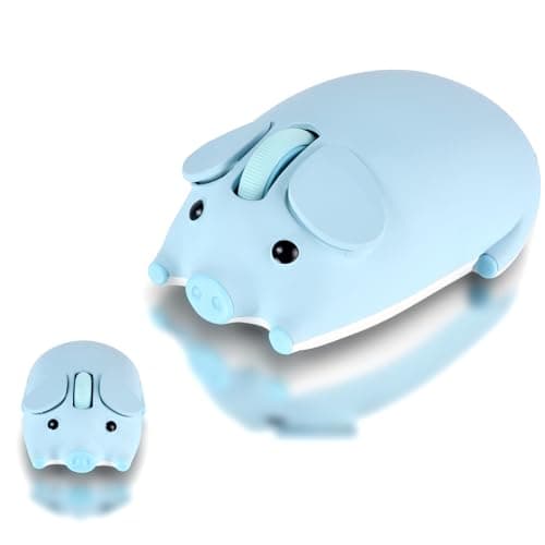 elec Space Cute Pig Design Wireless Mouse Dual Mode Bluetooth & USB Mouse, Silent Operation, Ergonomic, Perfect for Laptops & PCs, Ideal Gift for