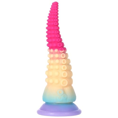 Tentacle Dildo Fantasy Octopus Sex Toys with Strong Suction Cup, Liquid Silicone Anal Stretcher Butt Plug, Huge Colorful Realistic Monster Prostate