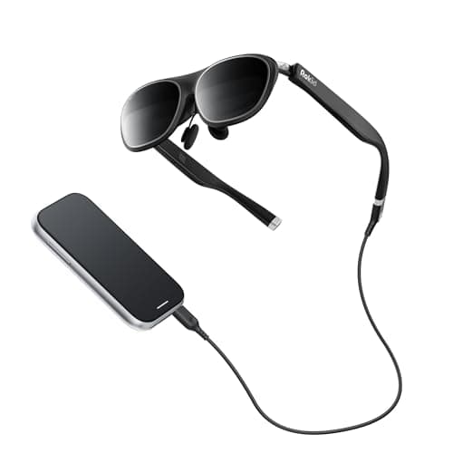 Rokid AR Spatial Black- Max2 AR Glasses & Station2 Spatial Computer with 360" Micro-OLED 3-Screen Display, 120Hz OLED, 600 Nits, Multi-Tasking for