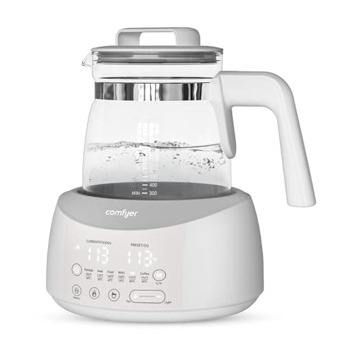 comfyer BK01 Bottle Warmer, Baby Bottle Warmer with Night Light & Faster Cooling Fan, Instantly Water Warmer, Tea Kettle Electric with 6 Temperature