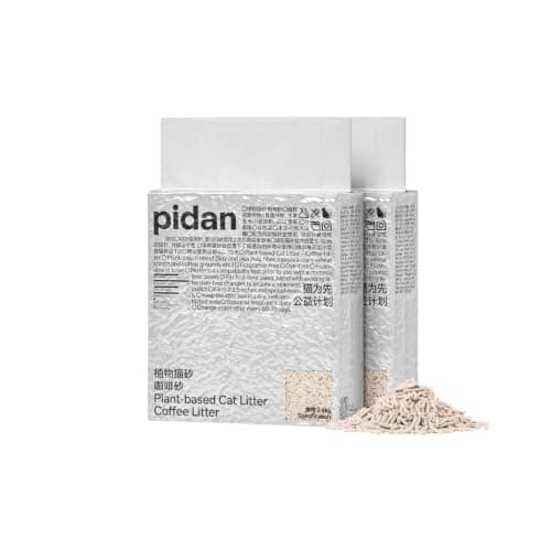 pidan Tofu Cat Litter with Recycled Coffee Grounds,Clumping,Flushable 2Pack | Plant Based Litter Natural Ingredients,Odor Control,Dust-Free,Less