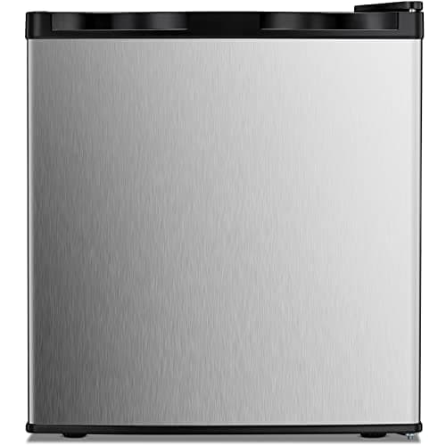 Kismile Mini Freezer, 1.1 Cu.ft Upright Freezer, Stainless Steel | Reversible Single Door, Removable Shelves, Adjustable Thermostat, for