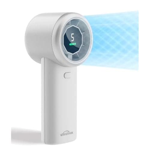 WHATOOK Portable Handheld Turbo Fan, 5 Speeds Mini Personal Fan with 4000mAh Rechargeable Battery, Small Pocket Fan for Travel Essentials, Beach,