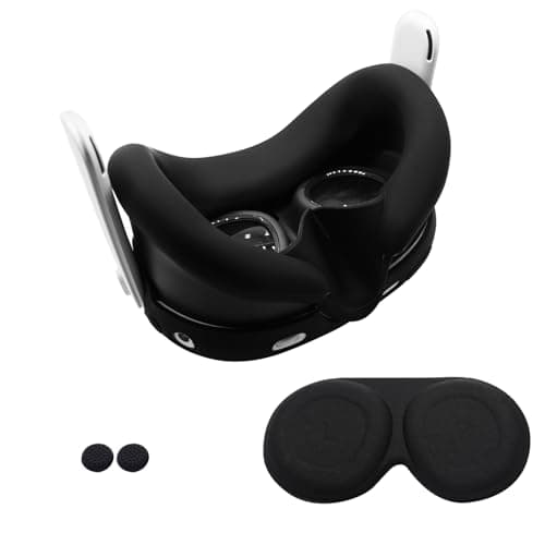 IFOYO Face Pad Cover for Meta Quest 3, Washable Sweatproof Silicone VR Face Cushion Cover with 2 Grip Button Cases Accessories