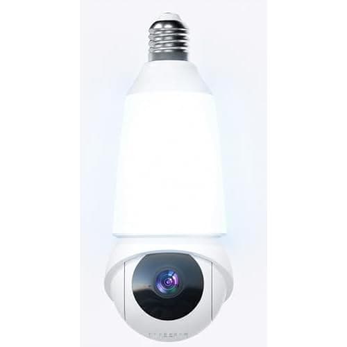 Light Bulb Security Camera, Smart AI Cam 2K HD Outdoor Lightbulb Camera, 5G&2.4G WiFi PTZ Camera, 1000-Lumen LED, Color Night Vision, 911 Emergency