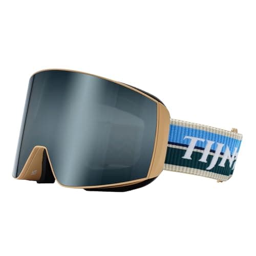 TIJN Ski Snowboard Goggles, Anti-Fog UV400 OTG Snow Goggles for Men Women | with 2 Magnetic Replaceable Lenses, Lightweight, Scratch Resistant,