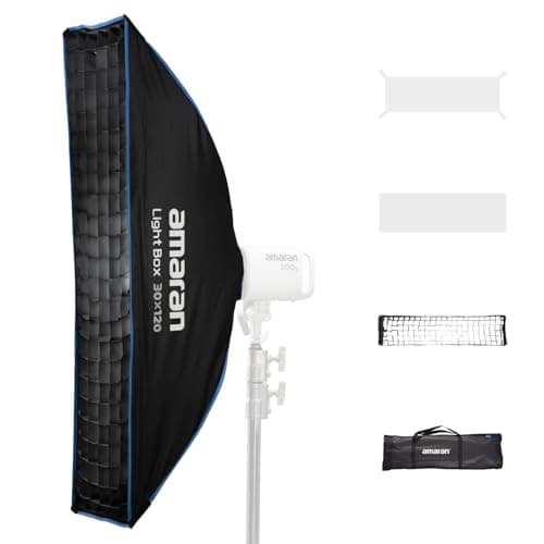 amaran Light Box 30120 Softbox,Foldable One-snap Quick-Setup Narrow Rectangular Bowens Mount softbox for amaran 60/100/200 /150c 300c(Light Box