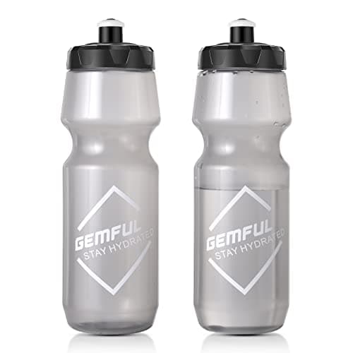 GEMFUL Cycling Water Bottle BPA Free Reusable Bike Gym Fitness Clear Squirt Squeeze Bottles Sports Leakproof Bicycle Workout 24oz 2 Pack | BPA Free,