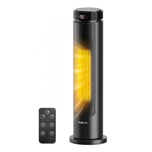 FLANUR Space Heaters for Indoor Use Large Room, 1500W Portable Electric Heater with Remote, 5 Modes, Safety Protection & Child Lock, 12H Timer,