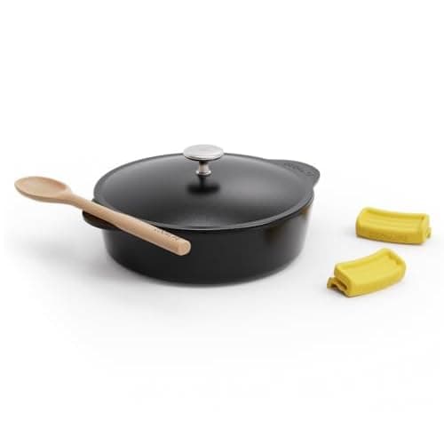 5.5 Quart Lightweight Pre-Seasoned Cast Iron Dutch Oven with Lid - Smooth Polished Surface, Easy to Clean Cast Iron Pot Use in the Oven, on the Stove