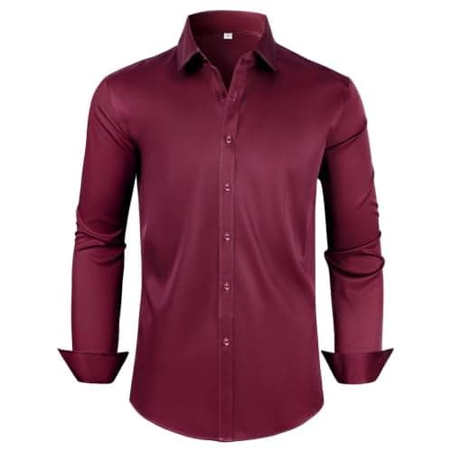 Men's Dress Shirts Button Down Long Sleeve Business | Wrinkle Resistant, Regular Fit, Durable Collar & Stitching, Breathable Fabric, Non-see through,