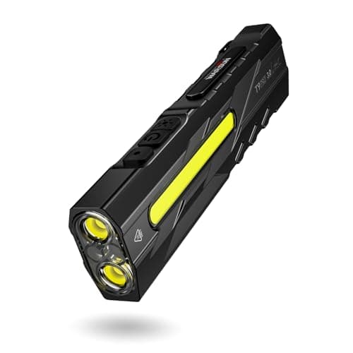 WARSUN T9PRO Pocket Flashlight Rechargeable, 1500 Lumen EDC Flashlight with Magnet Base and Clip, Compact Work Light for Dog Walking, Camping, Car