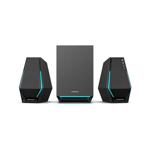 Edifier G1500 MAX 2.1 RGB Light Gaming Speakers with 4" Wood Subwoofer | 60W Peak Power, 4" Subwoofer & 2.5" Satellite Speakers, Bluetooth 5.3 &