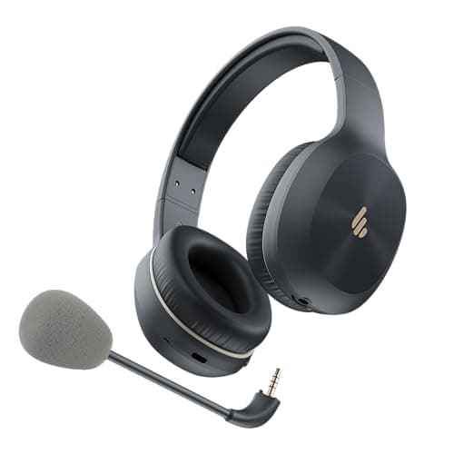 Edifier K750W Wireless Headset with Noise Canceling Mic for Work, Grey | Lightweight wireless office headset, built-in noise reduction mic, stable