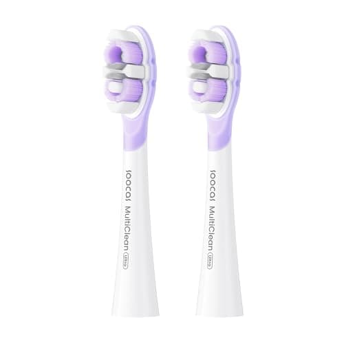 Soocas Multiclean Ultra Soft Electric Toothbrush Replacement Heads, Compatible with Both NEOS II and NEOS II Ultra, 2 Brush Heads, Soft Bristles,