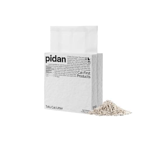 pidan Tofu Cat Litter Clumping,Flushable,Plant Based Litter 2 Pack | Natural Ingredients,Odor Control,Dust Free,Less Scattering,Pellets,Fast