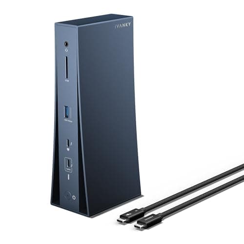 iVANKY Quad Display Intel Certified Thunderbolt 5 Dock with 180W Adapter | 11-Port Docking Station for Window for MacBook Pro/Max Series, USB-A*4,