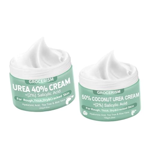 Grocerism Urea Cream 40 Percent For Feet Plus 2% Salicylic Acid 8.82 oz + Urea Cream 50 Percent for Feet with Coconut 5.29 oz
