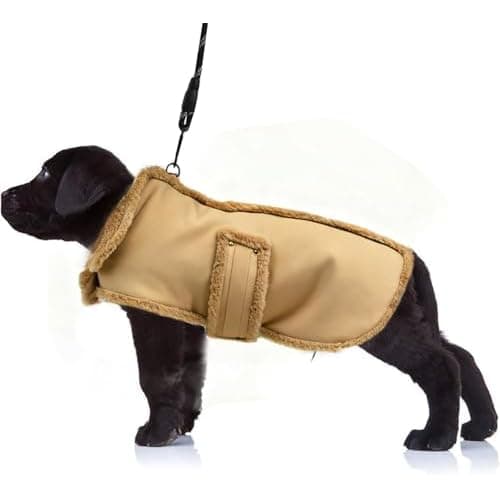 Dog Winter Jacket, Warm Windproof Dog Coat Sweaters for Small Dogs, Thick Apparelf Fleece Coat for Medium Large Dog (Brown Small)