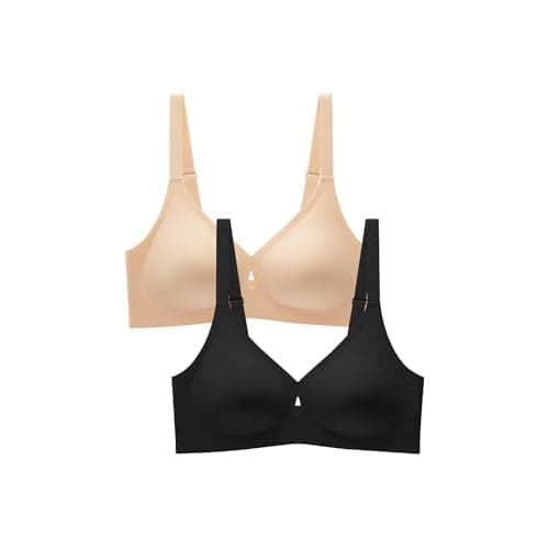 LUCKMEEY Bras for Women No Underwire Wireless Bras - Seamless Push Up Full Coverage Bralettes Comfortable Everyday Bra