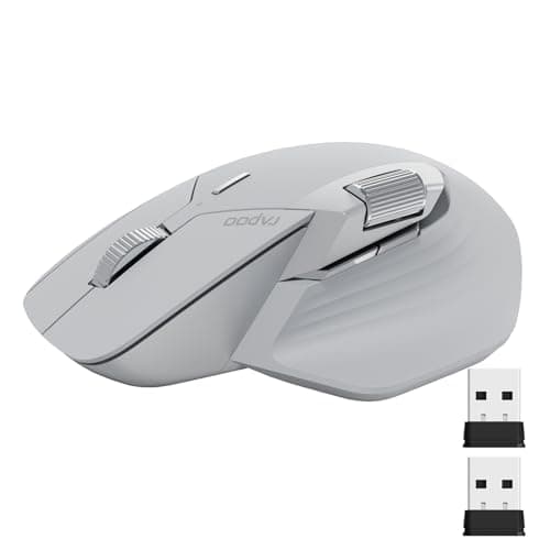 Rapoo MT760Mini Bluetooth Wireless Mouse - Bluetooth 5.0 and 2.4GHz Multi-Mode Connection, Support 4 Devices, M+ Cross Computer Technology, 11