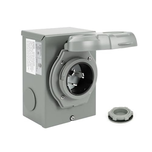 50 Amp Generator Inlet Box with Pre-Drilled Knockouts, Heavy Duty NEMA SS2-50P 50A Power Inlet Box 125/250 Volt, 6250/12,500W Generator Inlet Box for