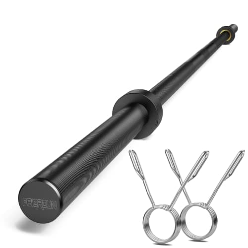 FEIERDUN 7FT Olympic Barbell, 1900LBS Strength Training Bar for Weight lifting, Alloy Steel, Center knurl, Suitable for 2 inch Plates