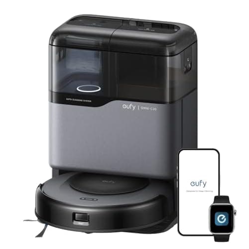 eufy Omni C20 Robot Vacuum and Mop Combo for Hardwood and Carpet | 60 Days Self Emptying, Auto Mop Washing and Drying, 3.35" Ultra Slim, Anti-Tangle