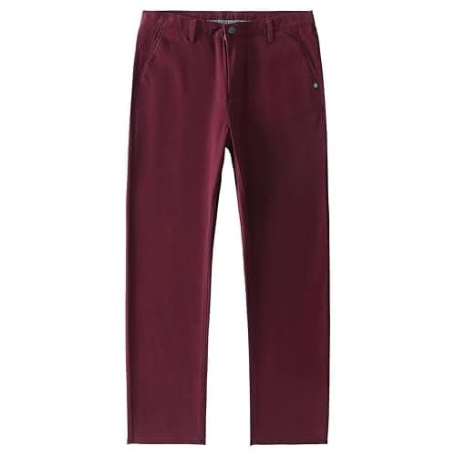 Men's Slim-Fit Stretch Cotton Fashion Tapered Casual Chino Pants 28 A#red