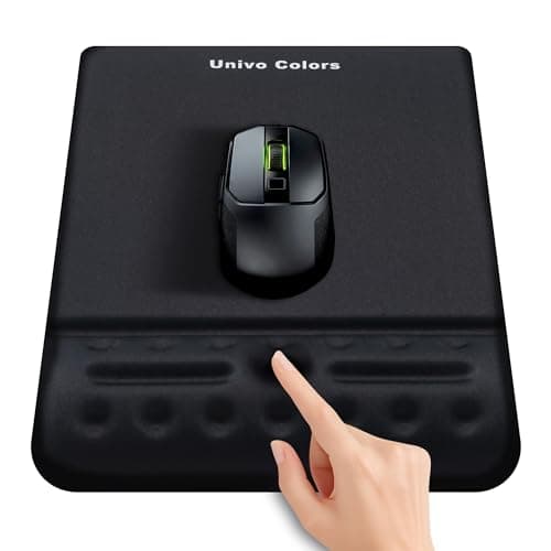 Black Mouse Pad with Wrist Support Ergonimic Wrist Rest Gel Wrist Pad for Mouse Computer Laptop Desk Office Gaming Desktop Non-Slip Base Soft Memory