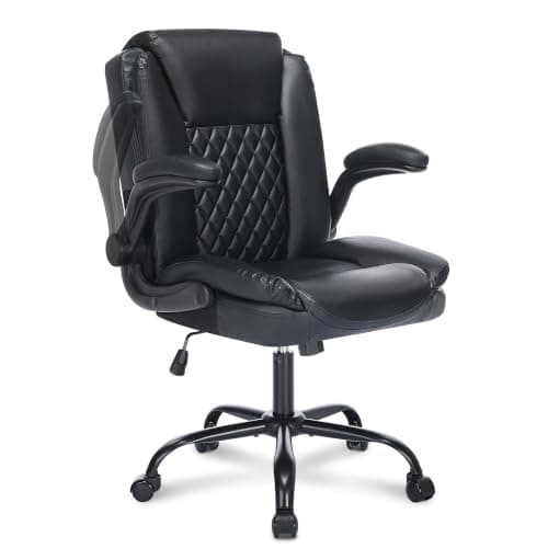 300LBS Ergonomic Office Chair,Comfy Office Chair with with Flip-up Armrest,Heavy Duty Desk Chair with High Back for Home Office,Gaming