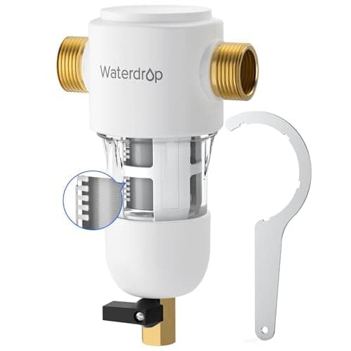 WaterdropPF01SpinDownSediment Filter, 50/200 Micron | Reusable Whole House Water Filter Sediment System, Flushable Pre-Filter System for City/Well